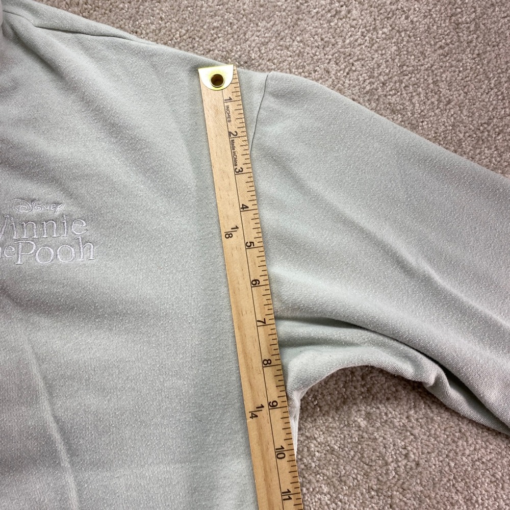 Disney Winnie the Pooh Sweatshirt Womens Large Green Quarter Zip Fleece Pullover - Picture 5 of 12